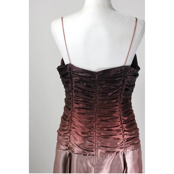 Y2K Rampage Satin Fairycore Ruched Sleeveless Ombre Dress Asymmetrical Hem - Picture 5 of 10